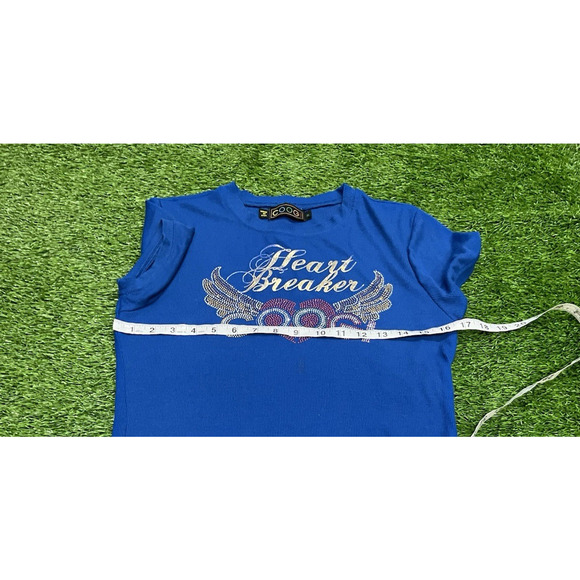 COOGI Vintage 90’s Babydoll Tee Jeweled Rhinestone Embellished Bling XL - Picture 7 of 11